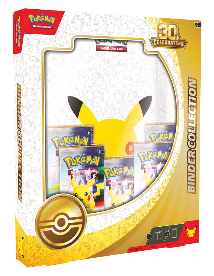 Pokémon TCG 30th Celebration Binder Collection with 9-pocket binder and 5 booster packs