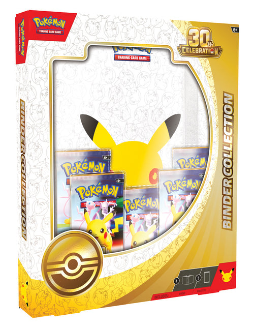 Pokémon TCG 30th Celebration Binder Collection with 9-pocket binder and 5 booster packs