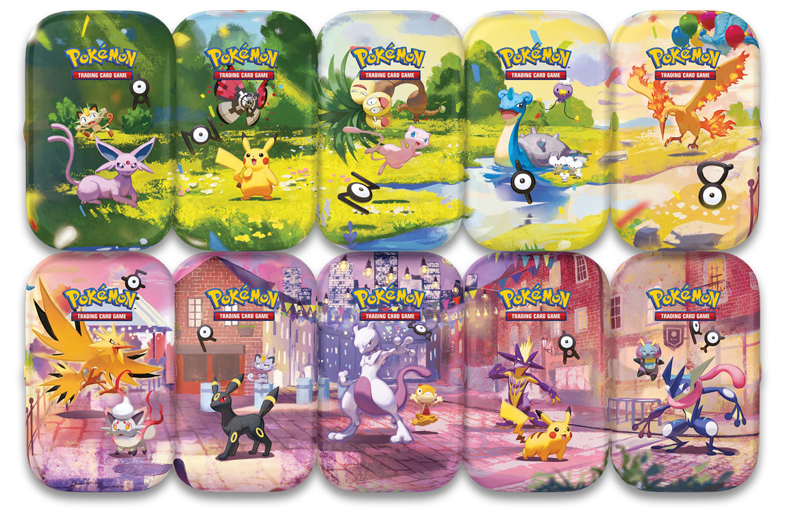 Pokémon TCG 30th Celebration Day and Night Mini Tins, 10 designs